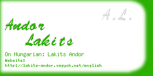 andor lakits business card